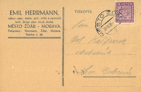 26-046 (prošlá poštou 30. 7. 1930)